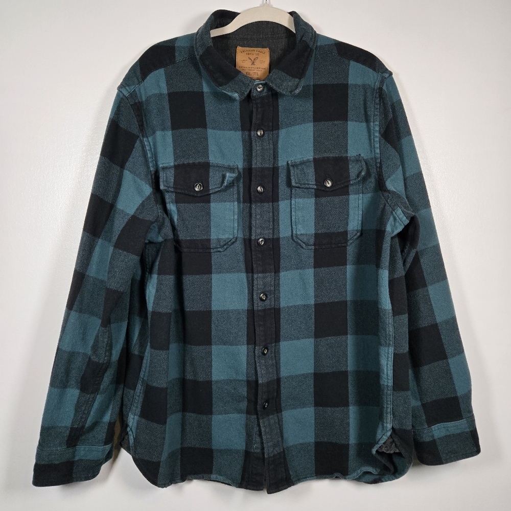 American Eagle Outfitters Classic Fit Thick Flannel Button Down Shirt Mens XXL